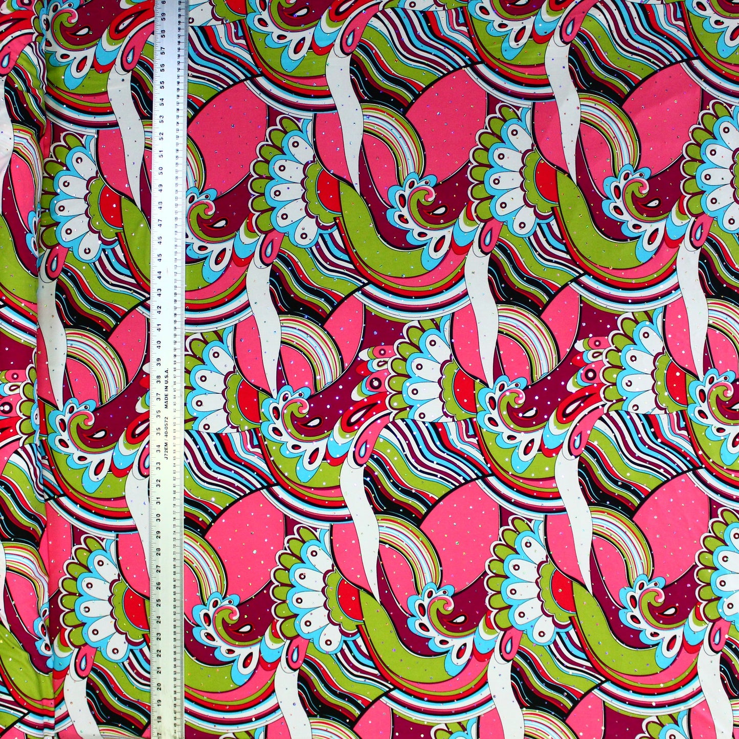 Psycedelic Floral with Silver Dots