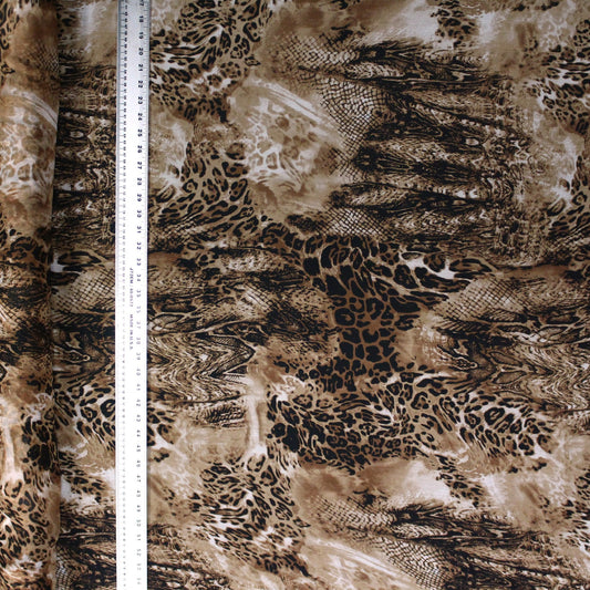 Mixed Cheetah and Snake Print Chiffon