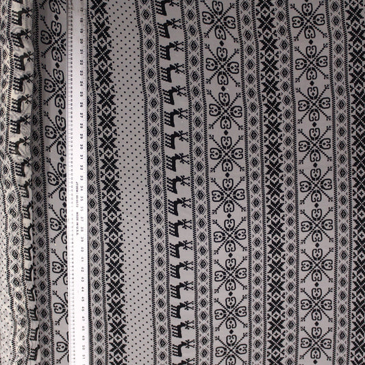 Reindeer Embroidery Chiffon Print