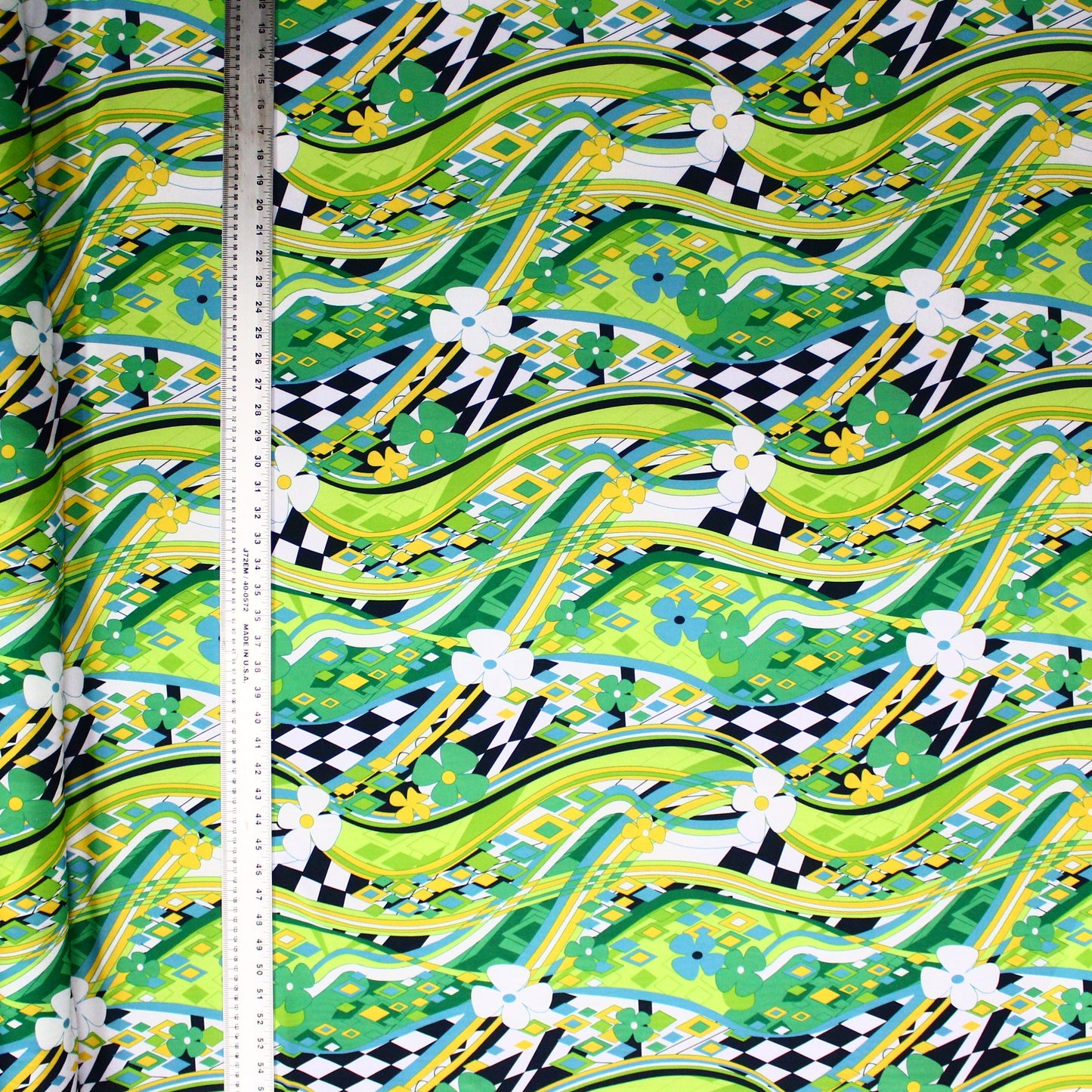 Flowers on Abstract Checkered