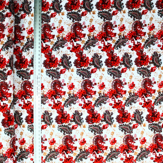 Red Floral Paisley