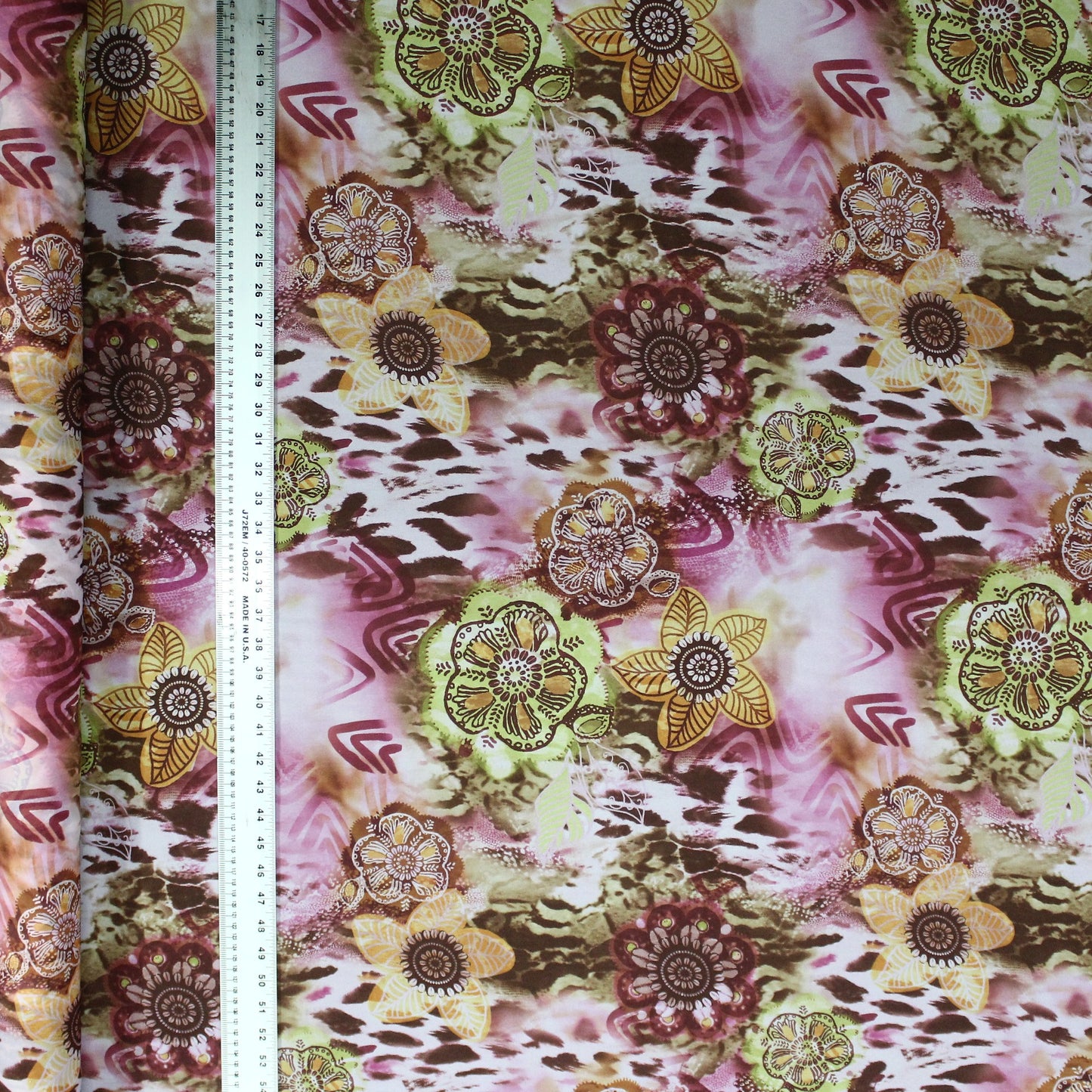 Flowers on Animal Print Chiffon