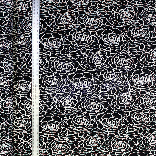 Abstract Black Roses with Clear Dots