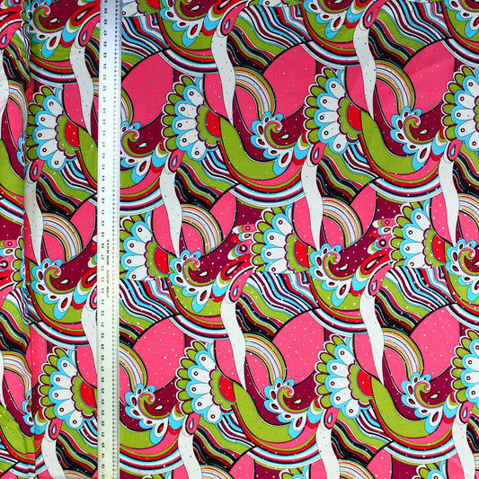 Psycedelic Floral with Silver Dots