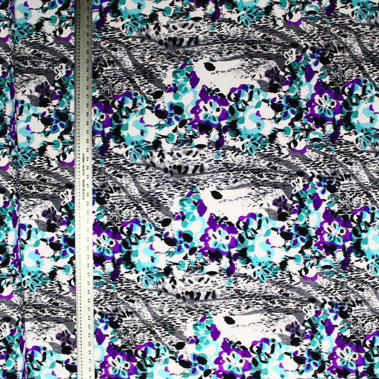 Water Color Flowers with Animal Print